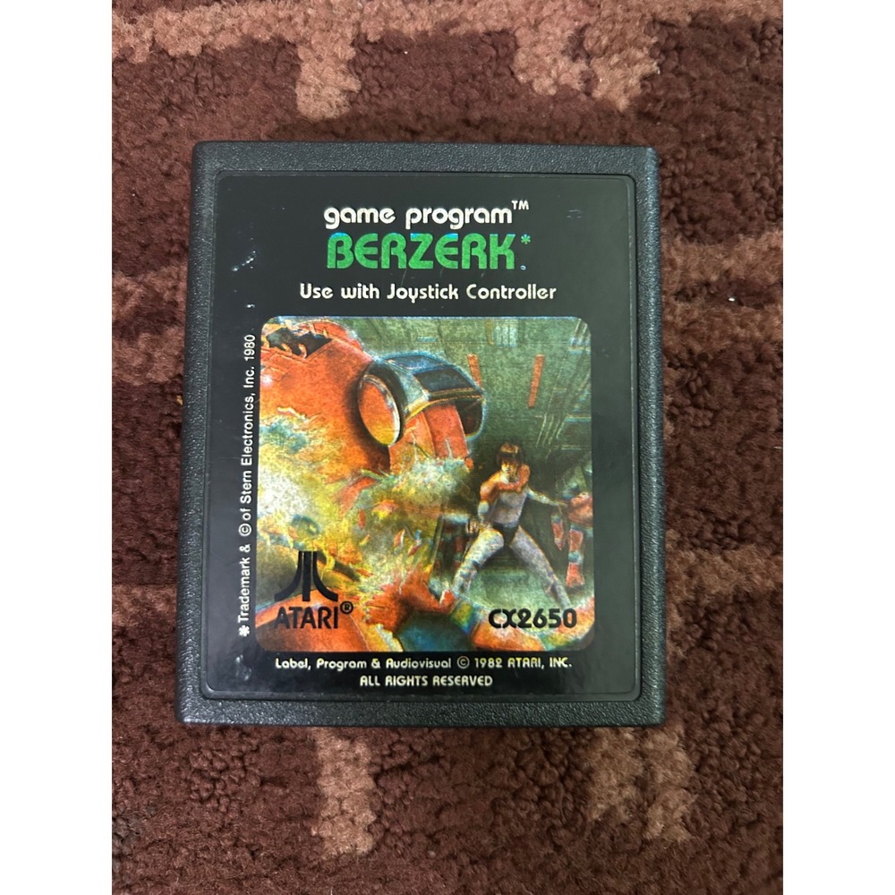 Atari 2600 Berzerk Video Game Cartridge CX2650 Vintage 1982 Retro Arcade Port